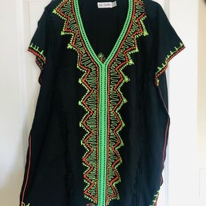 Black embroidery shirt blouse